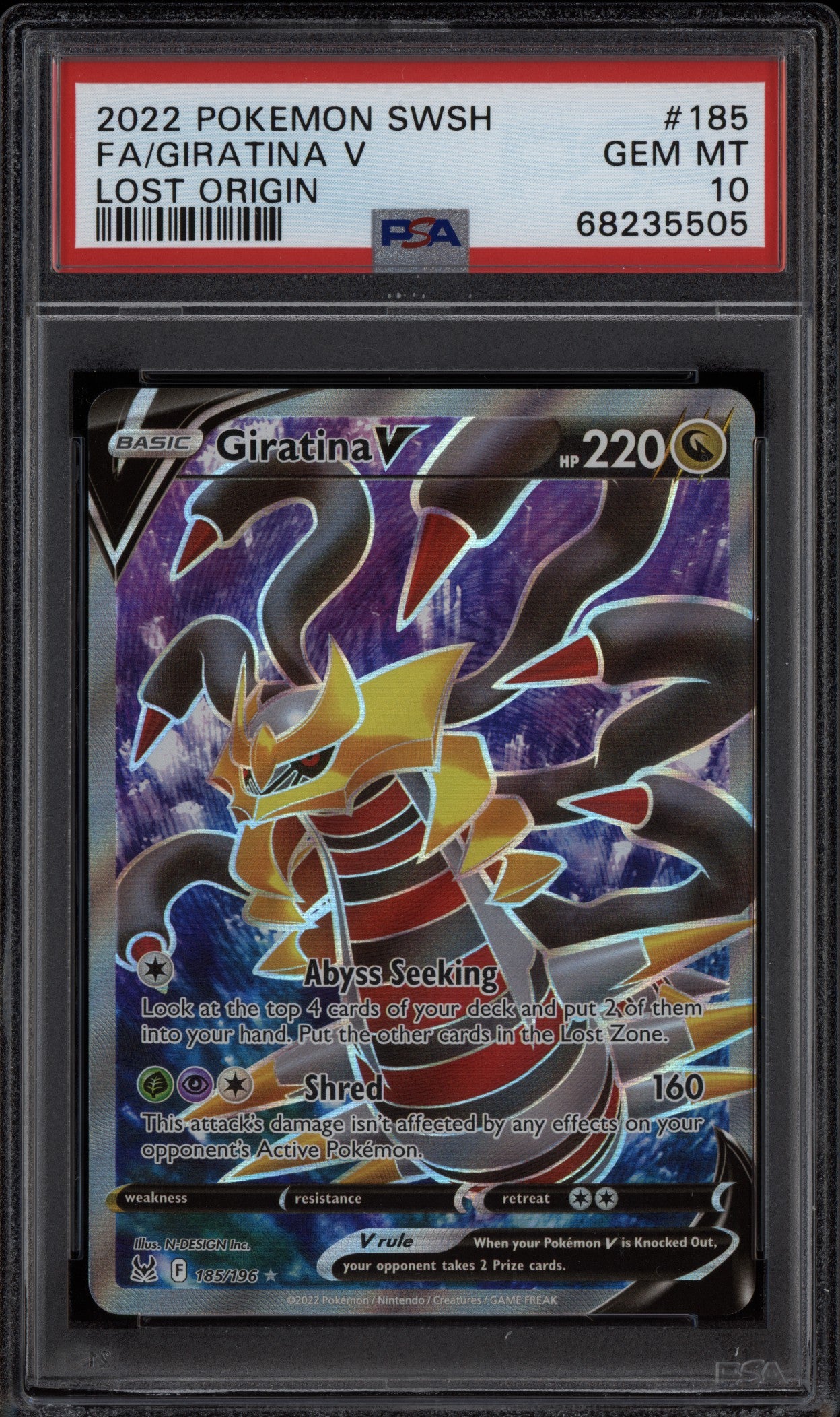  Pokemon - Giratina V - 185/196 Lost Origin Full Art