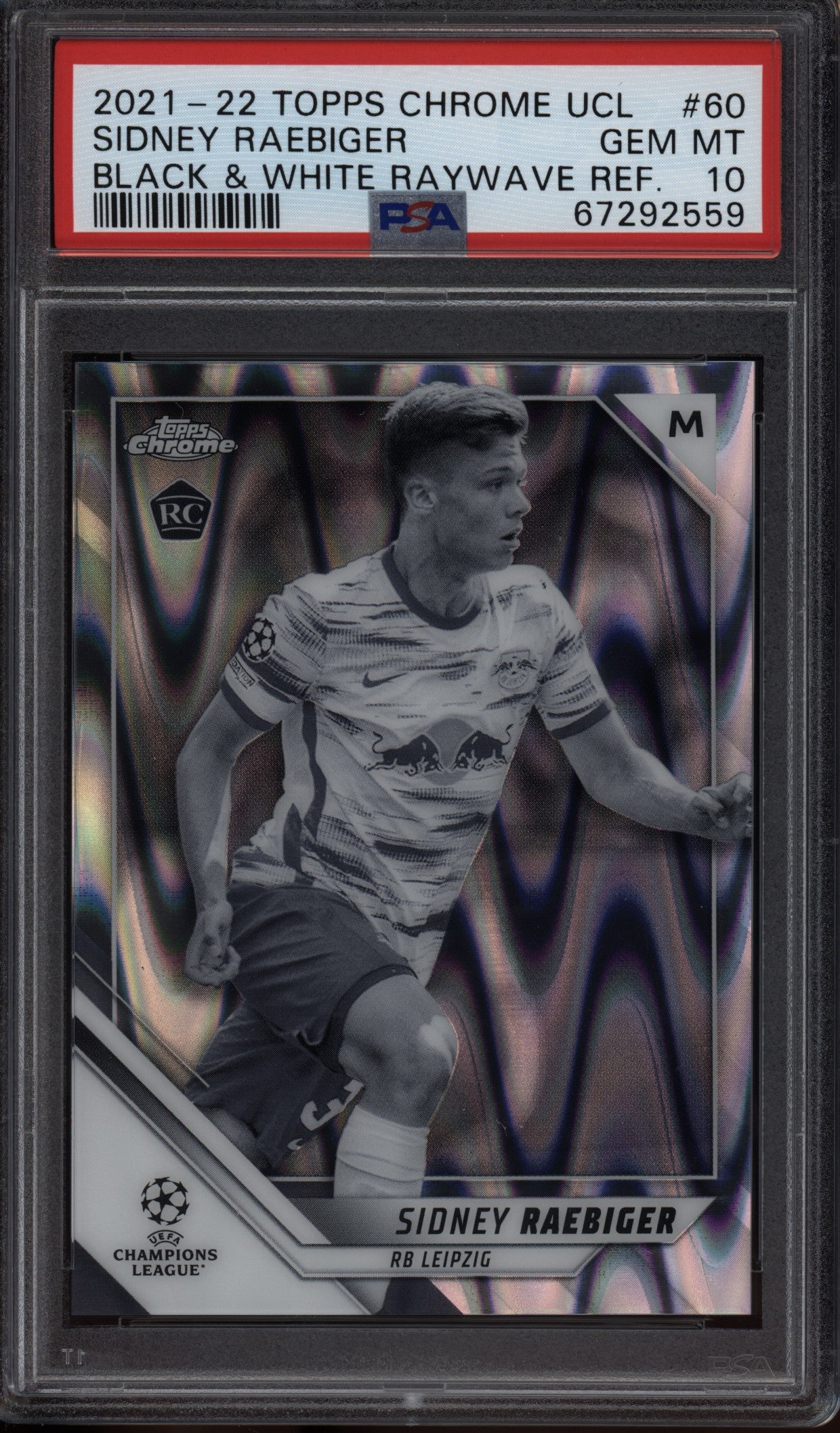 Sidney Raebiger 2021-22 Topps Chrome UCL Black & White Ray Wave 