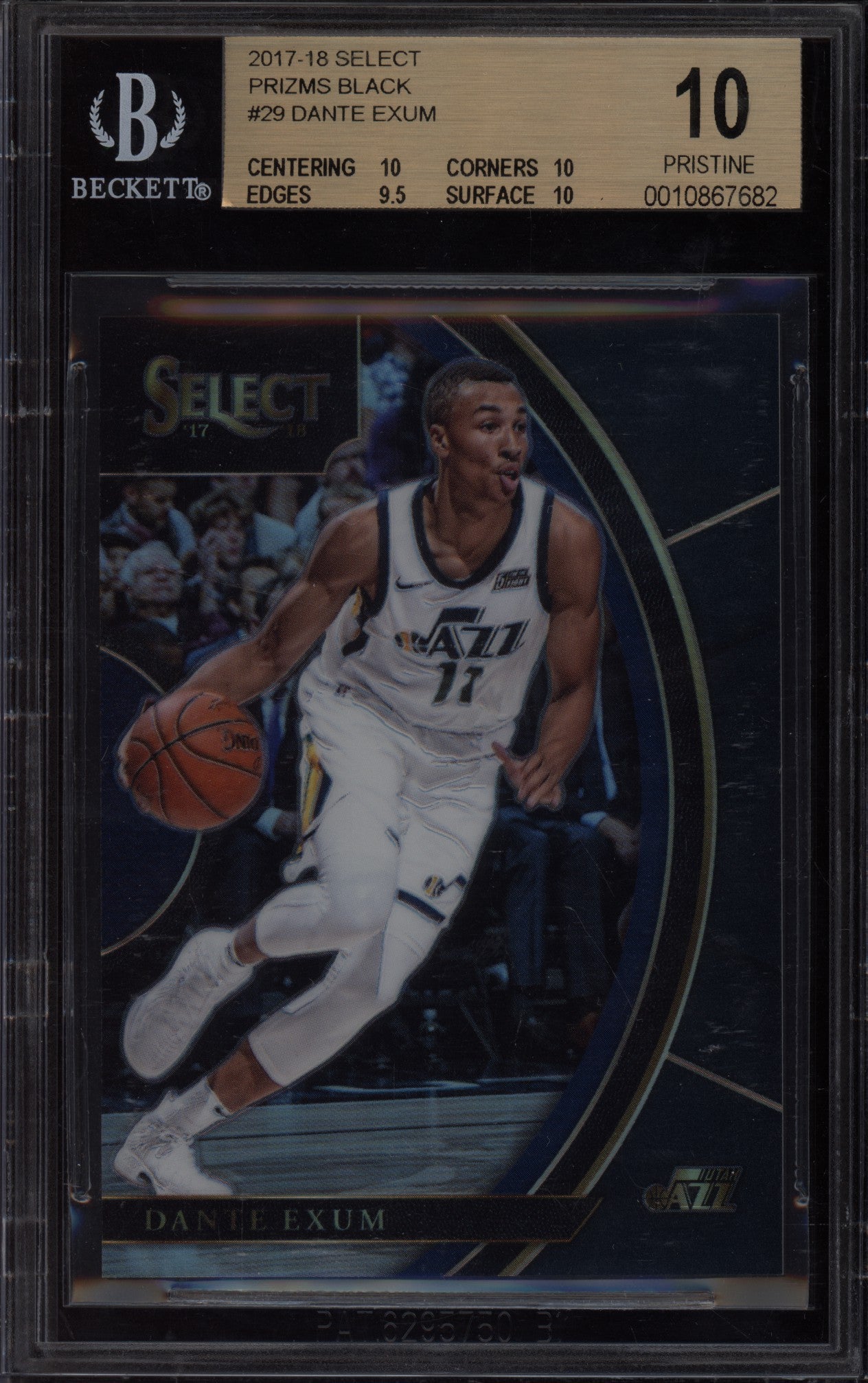 Dante Exum 2017-18 Panini Select Black 1/1 BGS 10