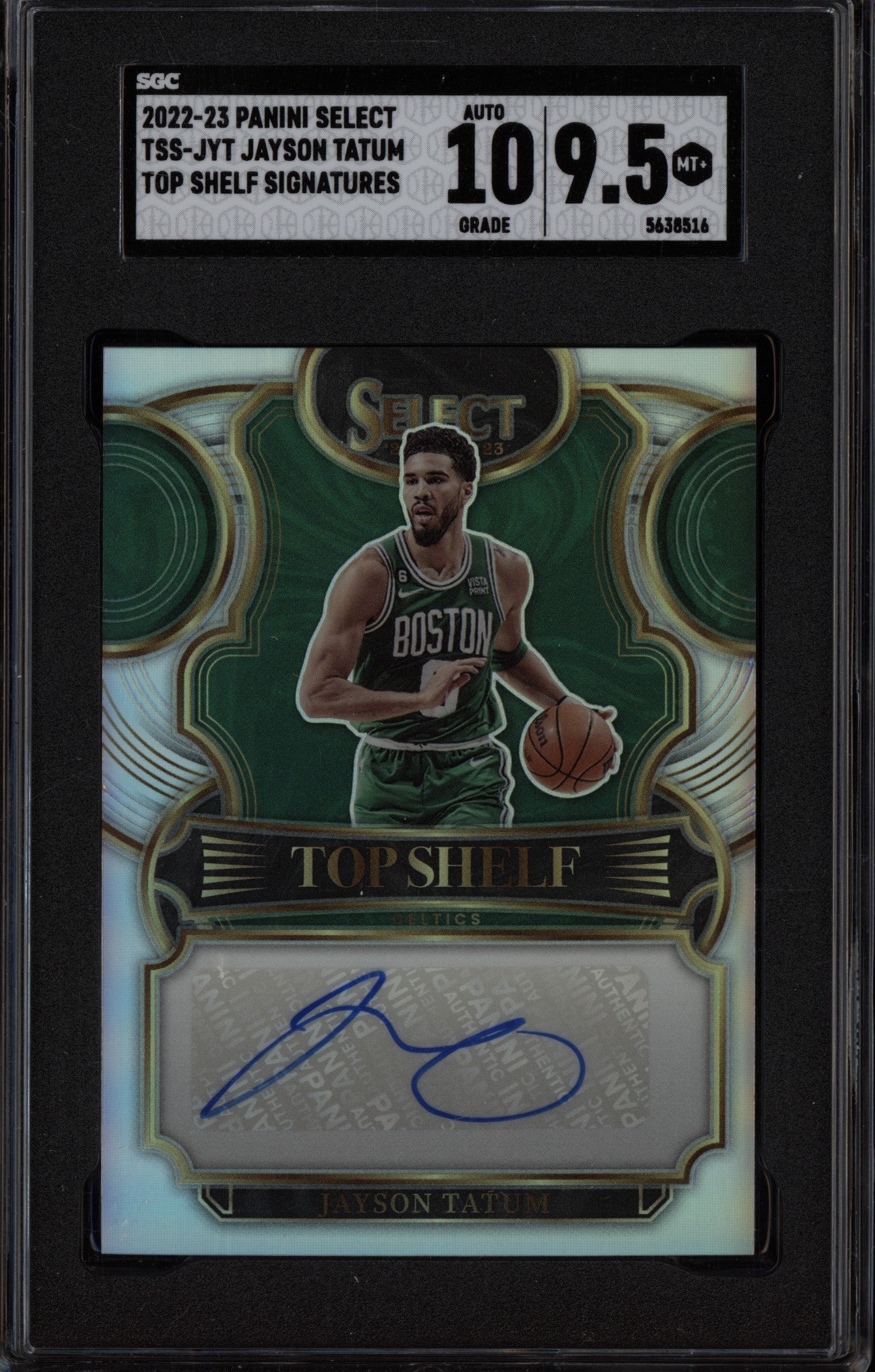 Jayson Tatum 2022-23 Panini Select Top Shelf Signatures Auto SGC 9.5 / 10