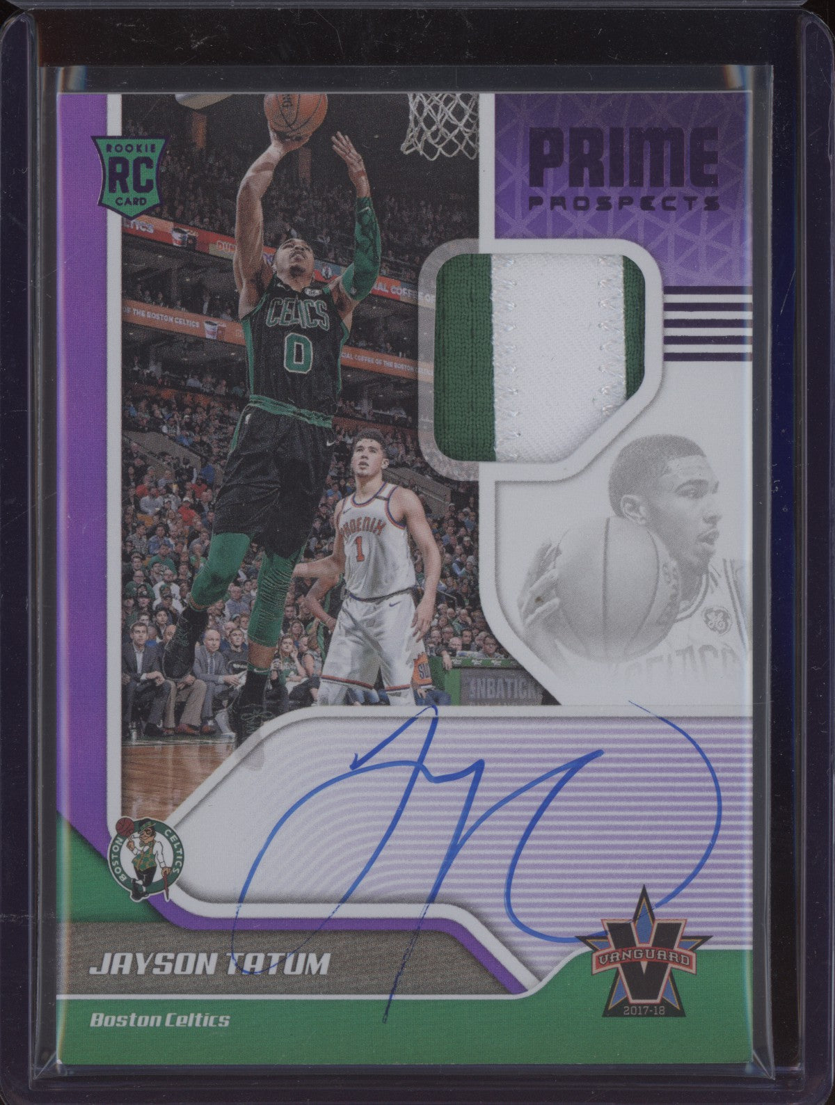 Jayson Tatum 2017-18 Panini Vanguard Prime Prospects Purple Patch Auto RC 9/25