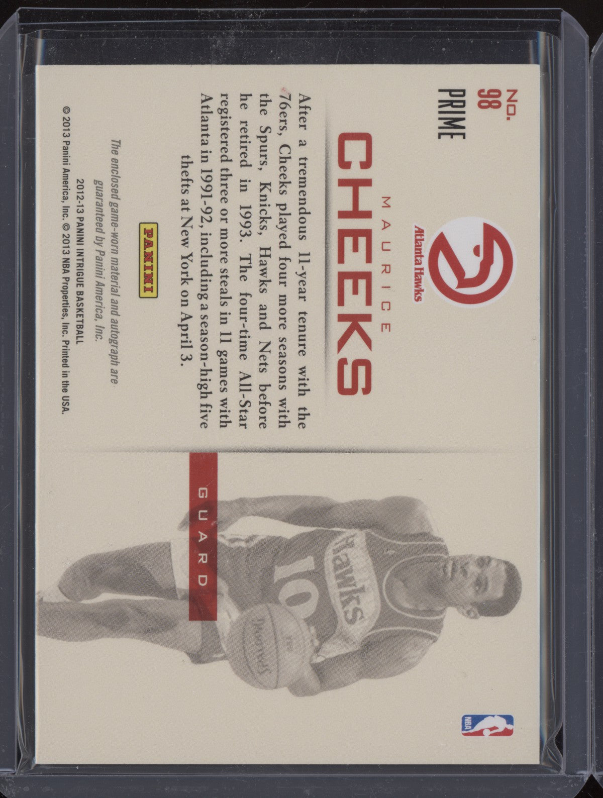 Maurice Cheeks 2012-13 Panini Intrigue Auto Jersey Laundry Tag 1/1