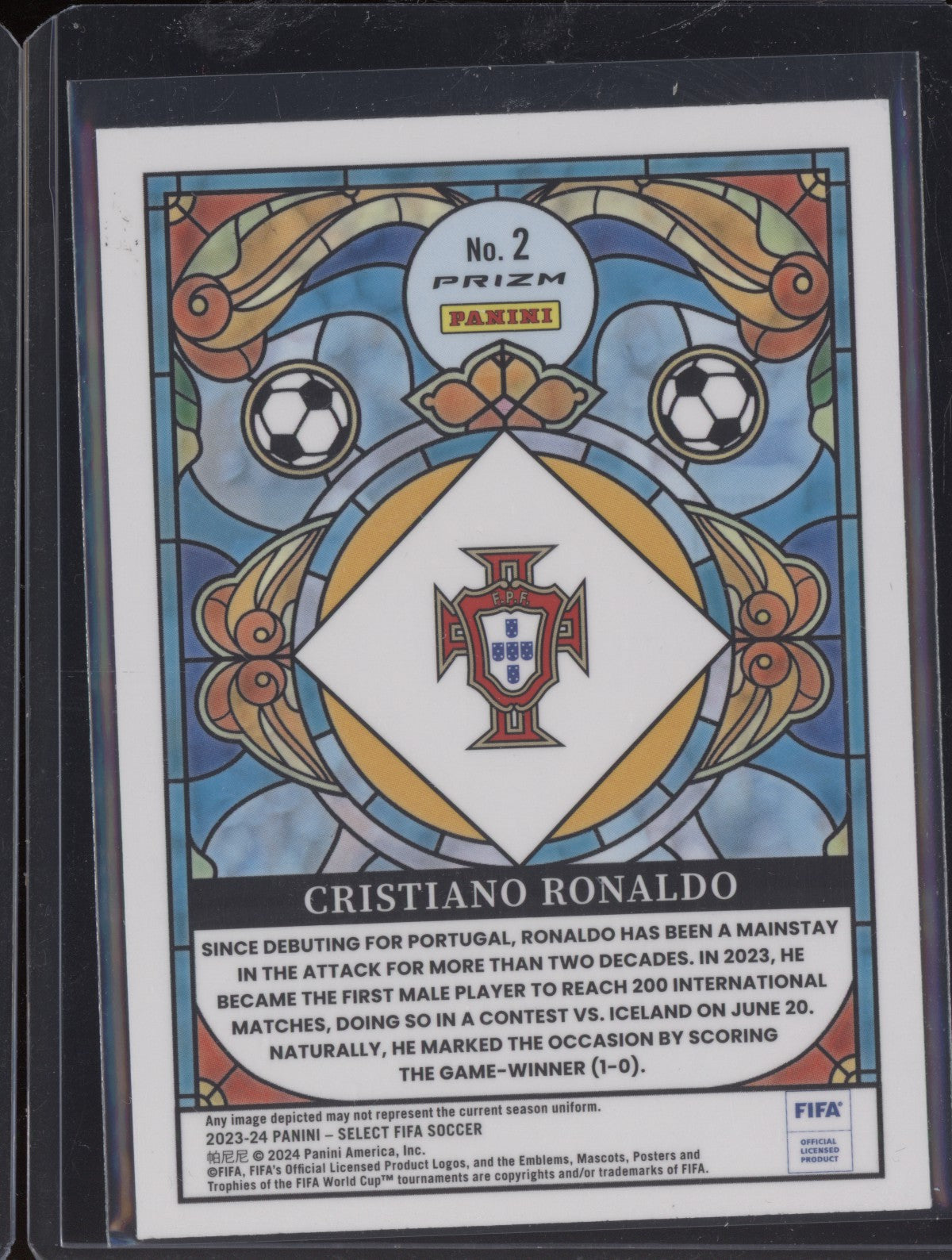 Cristiano Ronaldo 2023-24 Panini Select FIFA Stained Glass