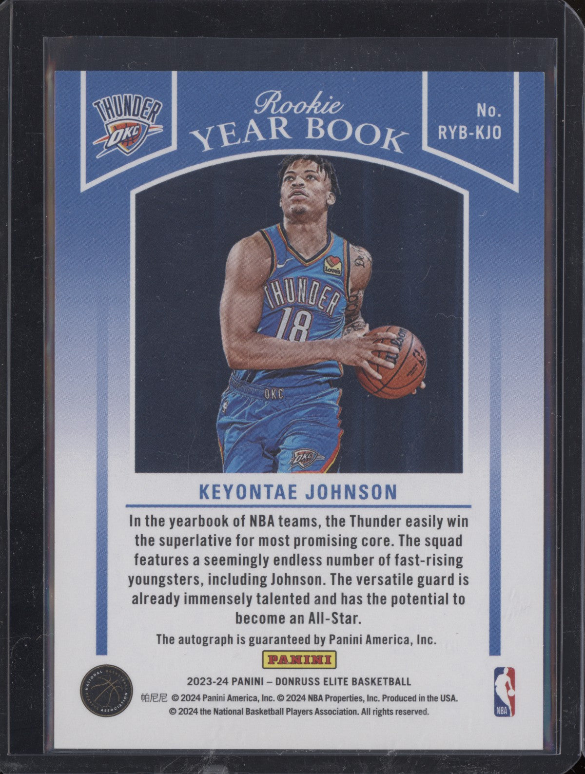 Keyontae Johnson 2023-24 Panini Donruss Elite Rookie Yearbook Auto Black RC 1/1